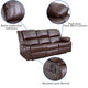 Brown LeatherSoft |#| Contemporary Brown LeatherSoft Plush Pillow Back Sofa w/Two Built-In Recliners