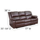 Brown LeatherSoft |#| Contemporary Brown LeatherSoft Plush Pillow Back Sofa w/Two Built-In Recliners