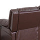 Brown LeatherSoft |#| Contemporary Brown LeatherSoft Plush Pillow Back Sofa w/Two Built-In Recliners