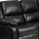 Black LeatherSoft |#| Contemporary Black LeatherSoft Pillow Back Sofa with Two Built-In Recliners