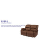 Chocolate Brown Microfiber |#| Chocolate Brown Microfiber Pillow Back Loveseat with Two Built-In Recliners