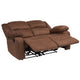 Chocolate Brown Microfiber |#| Chocolate Brown Microfiber Pillow Back Loveseat with Two Built-In Recliners
