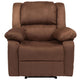 Chocolate Brown Microfiber |#| Contemporary Chocolate Brown Microfiber Plush Pillow Back Recliner - Padded Arms