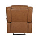 Cognac LeatherSoft |#| Contemporary Cognac LeatherSoft Pillow Back Recliner - Living Room Furniture