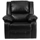 Black LeatherSoft |#| Contemporary Black LeatherSoft Pillow Back Recliner - Living Room Furniture