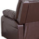 Brown LeatherSoft |#| Brown Contemporary LeatherSoft Plush Pillow Back Recliner with Padded Arms