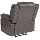 Gray LeatherSoft |#| Contemporary Gray LeatherSoft Pillow Back Recliner - Living Room Furniture