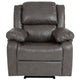 Gray LeatherSoft |#| Contemporary Gray LeatherSoft Pillow Back Recliner - Living Room Furniture