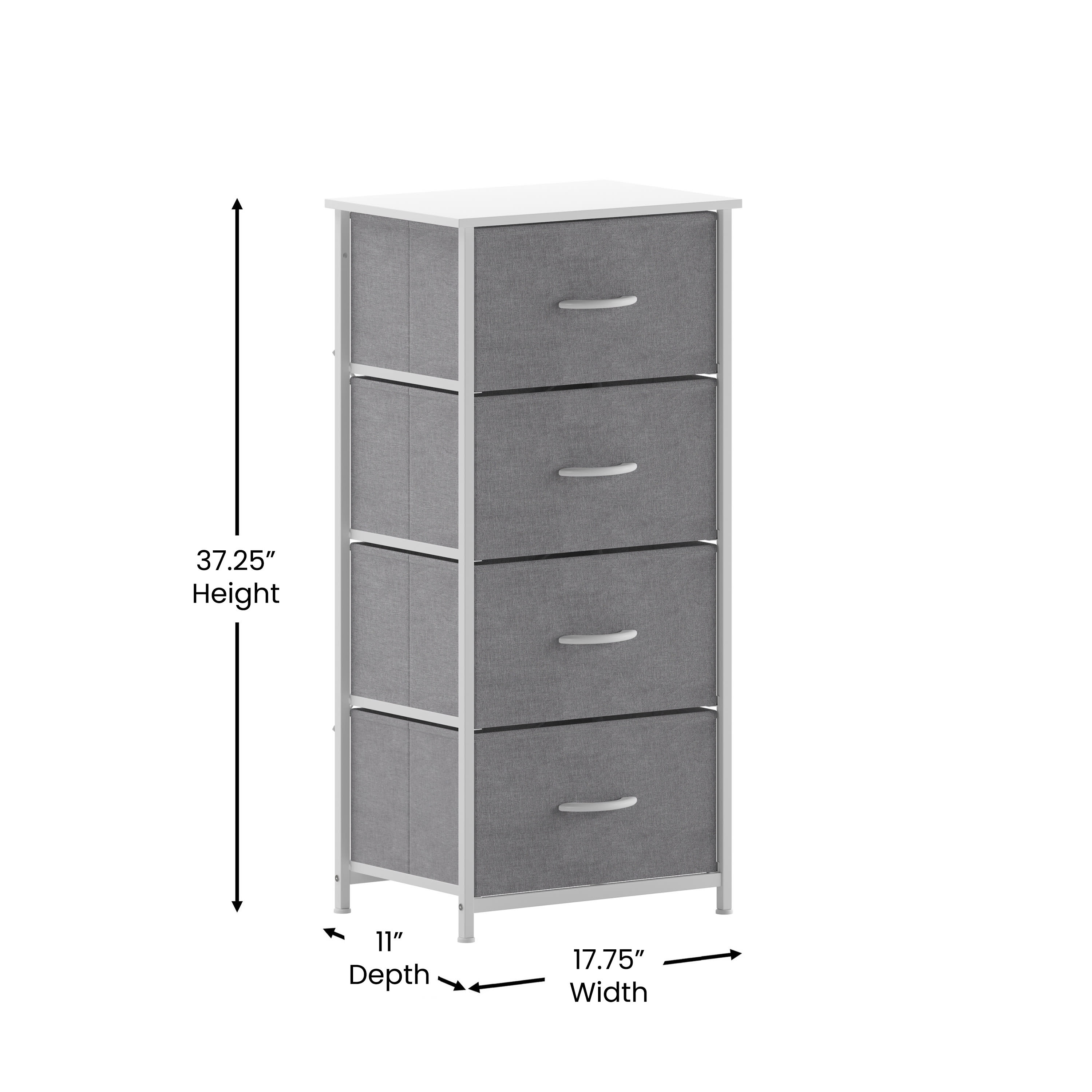 4 Drawer Storage Dresser WX-5L203L-W- – BizChair