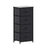 Harris 4 Drawer Vertical Storage Dresser with Cast Iron Frame, Wood Top and Easy Pull Fabric Drawers with Wooden Handles