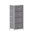 Harris 4 Drawer Vertical Storage Dresser with Cast Iron Frame, Wood Top and Easy Pull Fabric Drawers with Wooden Handles