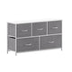 Gray Drawers/White Frame |#| 5 Drawer Dresser-White Wood Top/White Iron Frame/Gray Drawers with White Handles