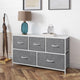 Gray Drawers/White Frame |#| 5 Drawer Dresser-White Wood Top/White Iron Frame/Gray Drawers with White Handles