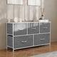 Gray Drawers/White Frame |#| 5 Drawer Dresser-White Wood Top/White Iron Frame/Gray Drawers with White Handles