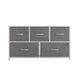 Gray Drawers/White Frame |#| 5 Drawer Dresser-White Wood Top/White Iron Frame/Gray Drawers with White Handles