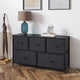 Black Drawers/Black Frame |#| 5 Drawer Dresser-Black Wood Top/Black Iron Frame/Black Drawers - Black Handles