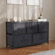 Black Drawers/Black Frame |#| 5 Drawer Dresser-Black Wood Top/Black Iron Frame/Black Drawers - Black Handles