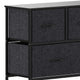 Black Drawers/Black Frame |#| 5 Drawer Dresser-Black Wood Top/Black Iron Frame/Black Drawers - Black Handles