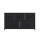 Black Drawers/Black Frame |#| 5 Drawer Dresser-Black Wood Top/Black Iron Frame/Black Drawers - Black Handles