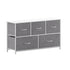 Harris 5 Drawer Vertical Storage Dresser with Cast Iron Frame, Wood Top and Easy Pull Fabric Drawers with Wooden Handles