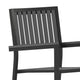 Black/Black |#| Indoor/Outdoor Black Patio Club Chair with Poly Resin Back and Seat Slats-2 Pack