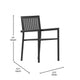 Black/Black |#| Indoor/Outdoor Black Patio Club Chair with Poly Resin Back and Seat Slats-2 Pack