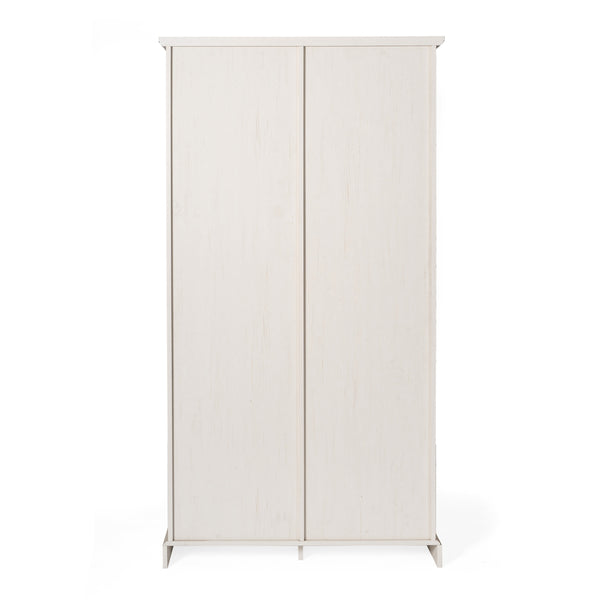 White |#| Farmhouse Storage Cabinet with Adjustable Shelves and Sliding Barn Door - White