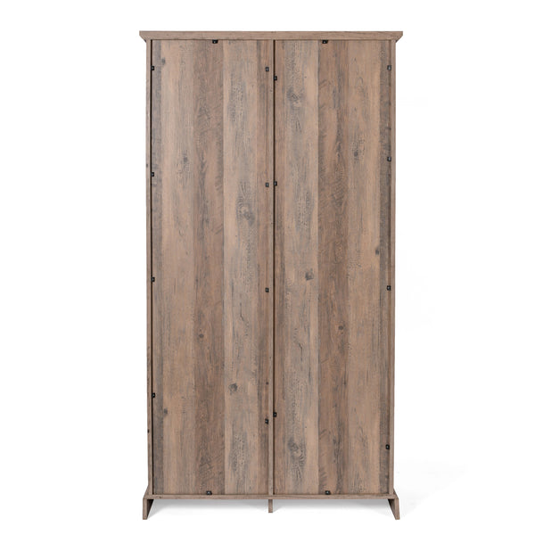 Graywash |#| Farmhouse Storage Cabinet with Adjustable Shelves and Sliding Barn Door-Graywash