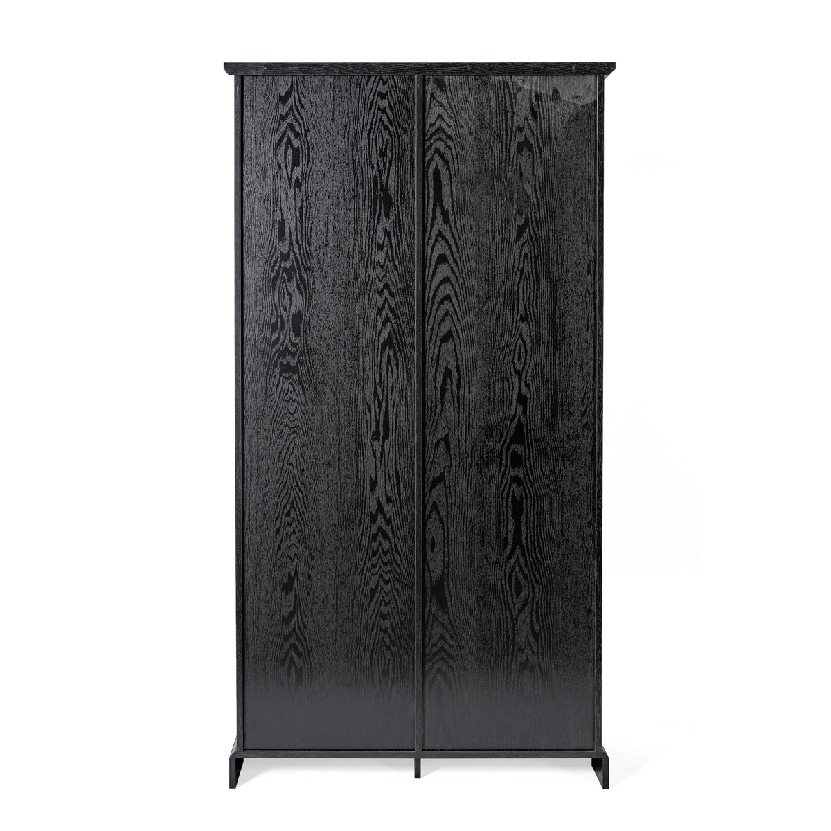 Black |#| Farmhouse Storage Cabinet with Adjustable Shelves and Sliding Barn Door - Black