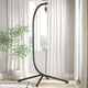 Commercial All-Weather Black Steel Hanging Chair C Stand with Included Hardware