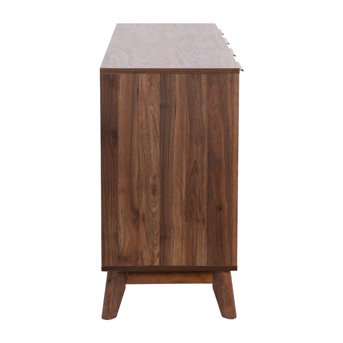 Dark Walnut |#| 60" Buffet Cabinet with 4 Soft Close Doors and Adjustable Shelves - Dark Walnut