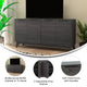 Black Wash |#| 60" Buffet Cabinet with 4 Soft Close Doors and Adjustable Shelves - Black Wash