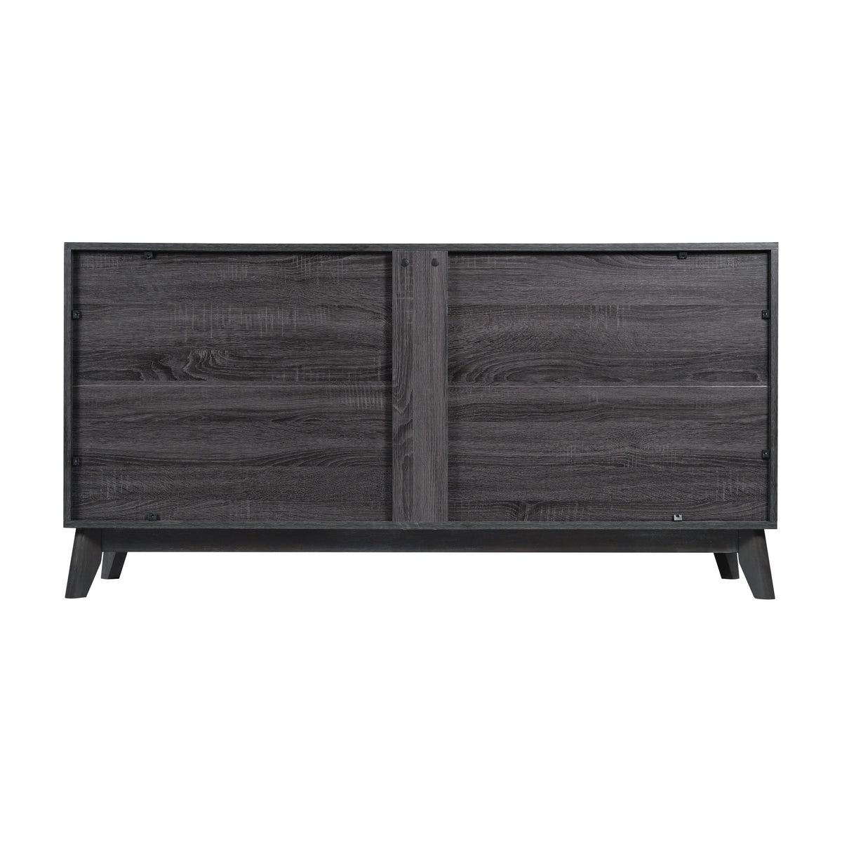 Black Wash |#| 60" Buffet Cabinet with 4 Soft Close Doors and Adjustable Shelves - Black Wash