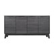 Black Wash |#| 60" Buffet Cabinet with 4 Soft Close Doors and Adjustable Shelves - Black Wash