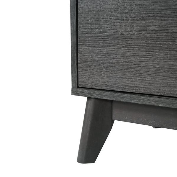 Black Wash |#| 60" Buffet Cabinet with 4 Soft Close Doors and Adjustable Shelves - Black Wash