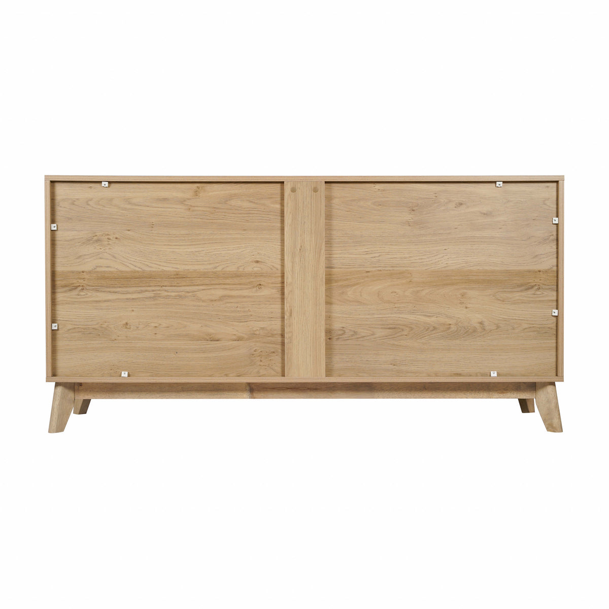 Light Natural |#| 60" Buffet Cabinet with 4 Soft Close Doors and Adjustable Shelves - Lt Natural