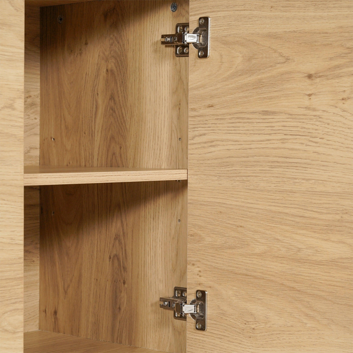 Light Natural |#| 60" Buffet Cabinet with 4 Soft Close Doors and Adjustable Shelves - Lt Natural
