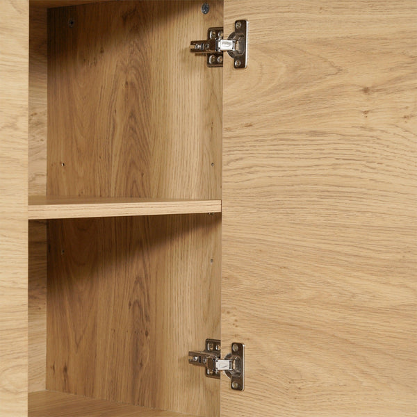 Light Natural |#| 60" Buffet Cabinet with 4 Soft Close Doors and Adjustable Shelves - Lt Natural