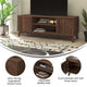 59" |#| Walnut 60" TV Stand with Adjustable Middle Shelf - Dual Soft Close Storage Doors