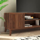 59" |#| Walnut 60" TV Stand with Adjustable Middle Shelf - Dual Soft Close Storage Doors