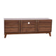 59" |#| Walnut 60" TV Stand with Adjustable Middle Shelf - Dual Soft Close Storage Doors