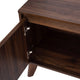 71" |#| Walnut 70" TV Stand with Adjustable Middle Shelf - Dual Soft Close Storage Doors