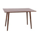 Mid-Century Modern Wooden Dining Table with Tapered Legs in Dark Walnut-Seats 4