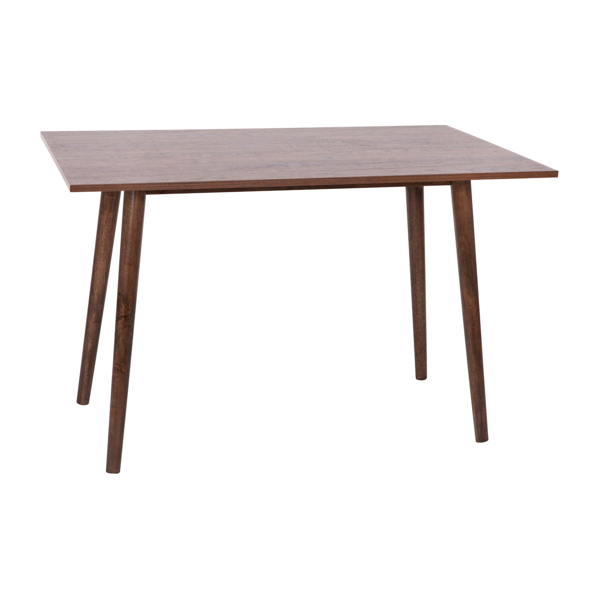 Mid-Century Modern Wooden Dining Table with Tapered Legs in Dark Walnut-Seats 4