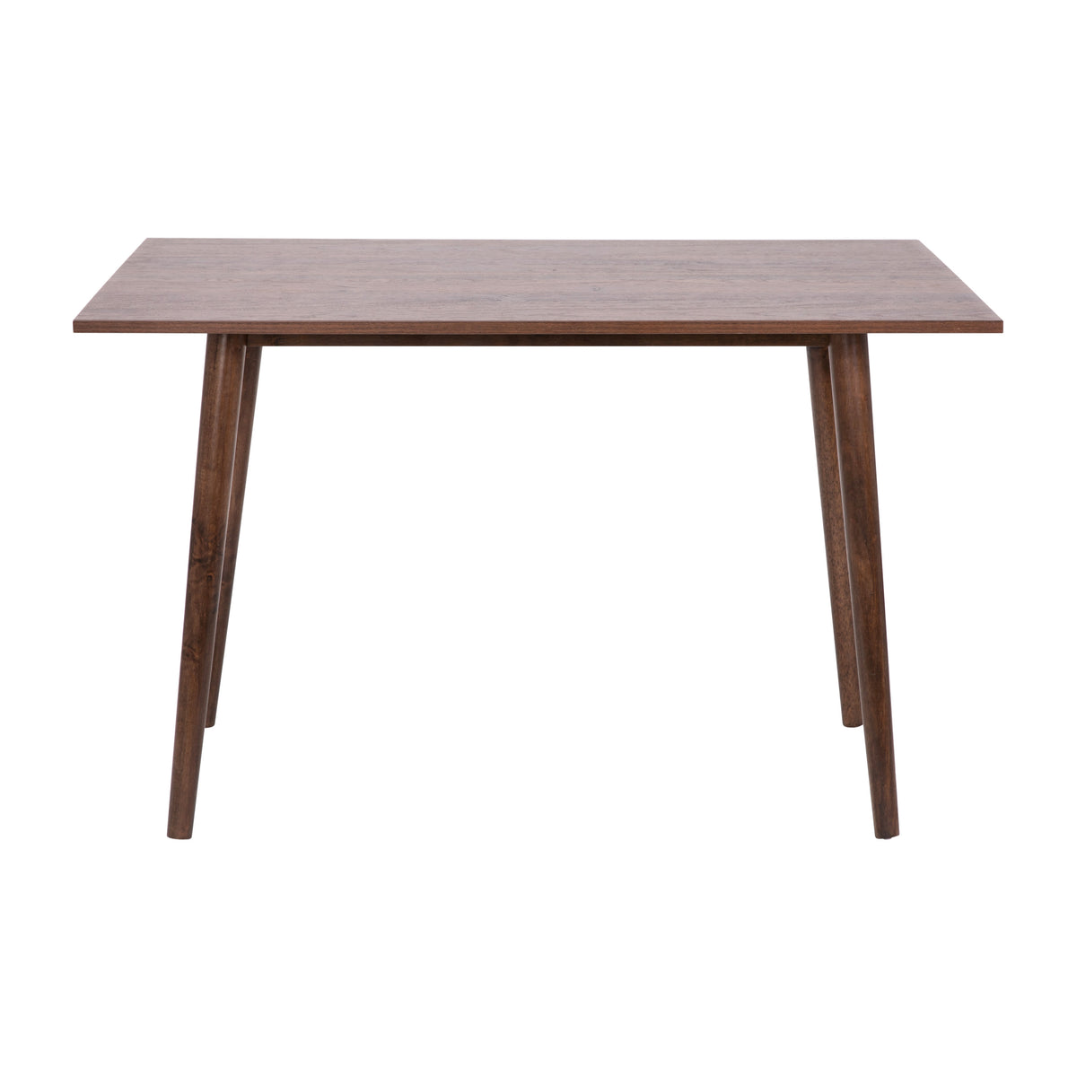 Mid-Century Modern Wooden Dining Table with Tapered Legs in Dark Walnut-Seats 4