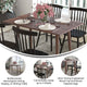 Mid-Century Modern Wooden Dining Table with Tapered Legs in Dark Walnut-Seats 4