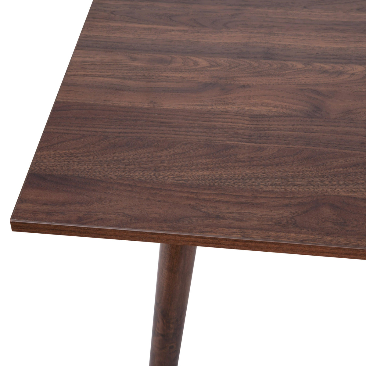 Mid-Century Modern Wooden Dining Table with Tapered Legs in Dark Walnut-Seats 4