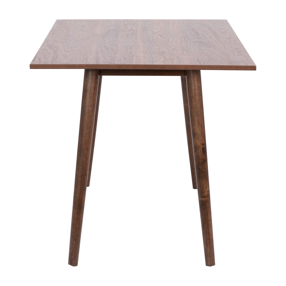 Mid-Century Modern Wooden Dining Table with Tapered Legs in Dark Walnut-Seats 4