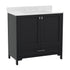 Black,36" |#| 36 Inch Bathroom Vanity with Undermount Sink, Cabinet, and Drawer in Black