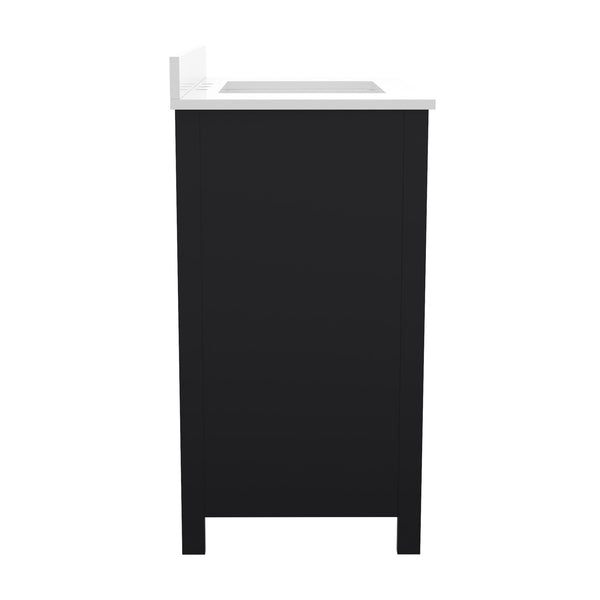 Black,36" |#| 36 Inch Bathroom Vanity with Undermount Sink, Cabinet, and Drawer in Black